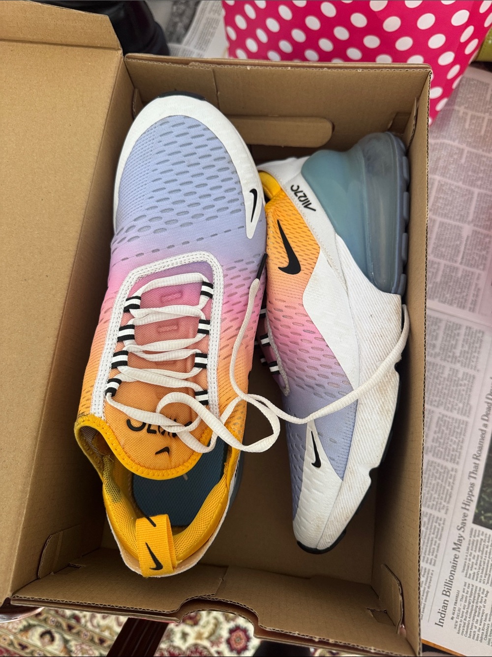 Nike Women’s Air Max Gradient Pastel Sneakers in Purple, Pink, Orange, Yellow